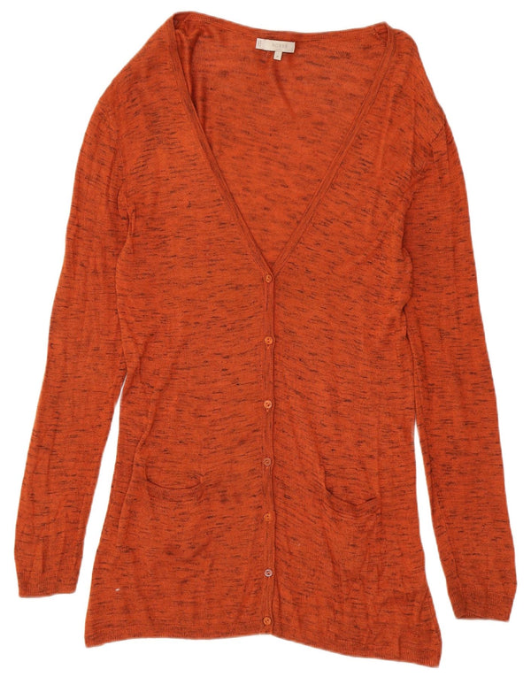 Hobbs Cardigan long pour femme en viscose mouchetée marron moyen UK 42