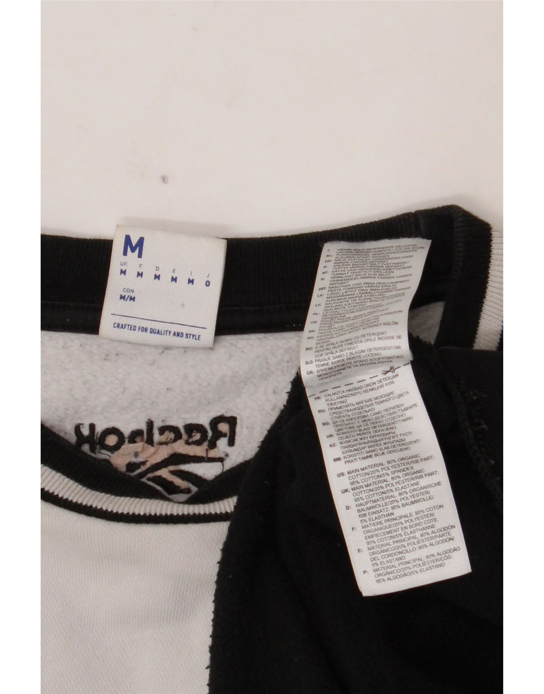 REEBOK Sweat-shirt graphique pour homme en coton color block noir moyen