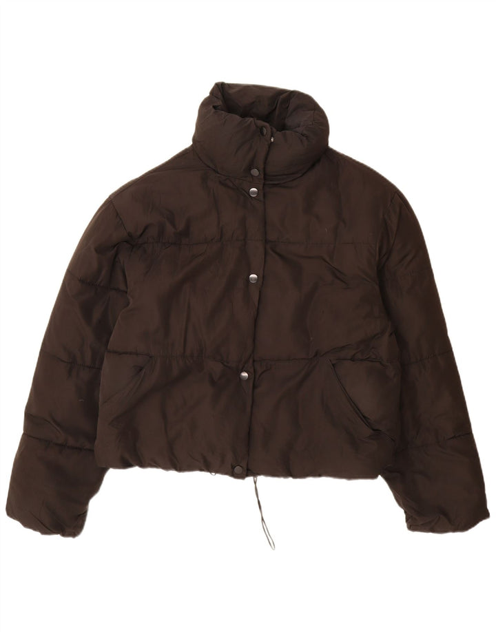 Zara Veste matelassée surdimensionnée pour femme UK 10 Small Noir Polyester