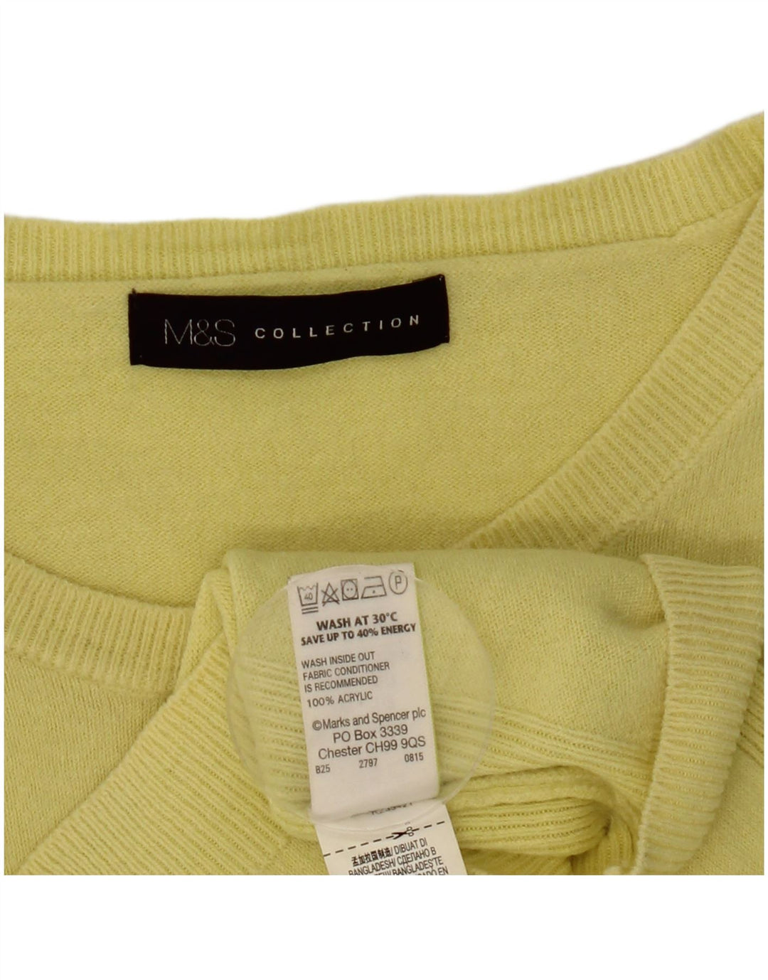 Marks & Spencer Pull à col rond pour femme UK 12 Jaune moyen