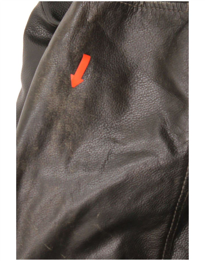 Veste en cuir homme vintage UK 44 2XL Cuir noir