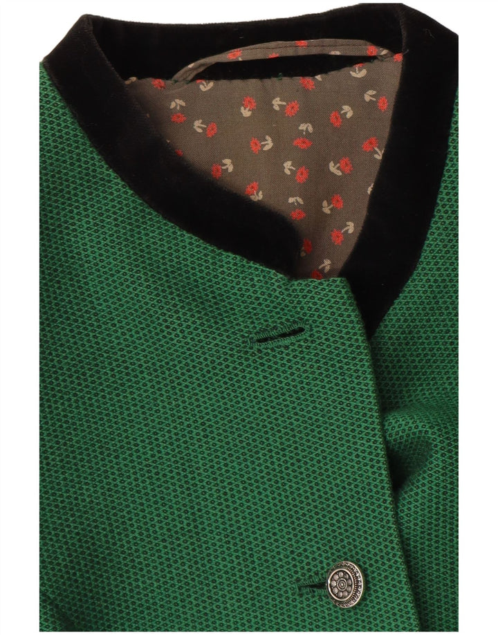 vintage Femmes 5 Bouton Blazer Veste UK 8 Petit Vert Repéré