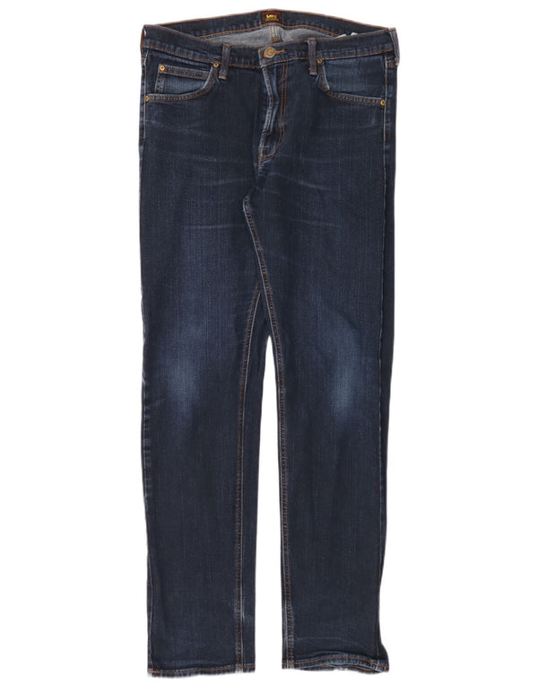 Lee Hommes Daren Zip Fly Slim Jeans W34 L34 Bleu Marine Coton