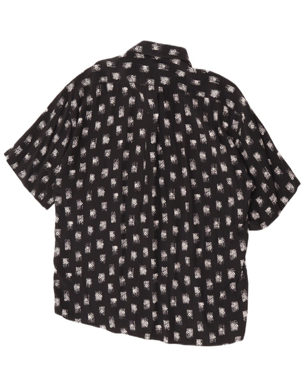Tipo' S Chemise à manches courtes pour homme à motif abstrait en grande viscose noire