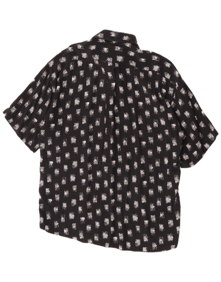Tipo' S Chemise à manches courtes pour homme à motif abstrait en grande viscose noire