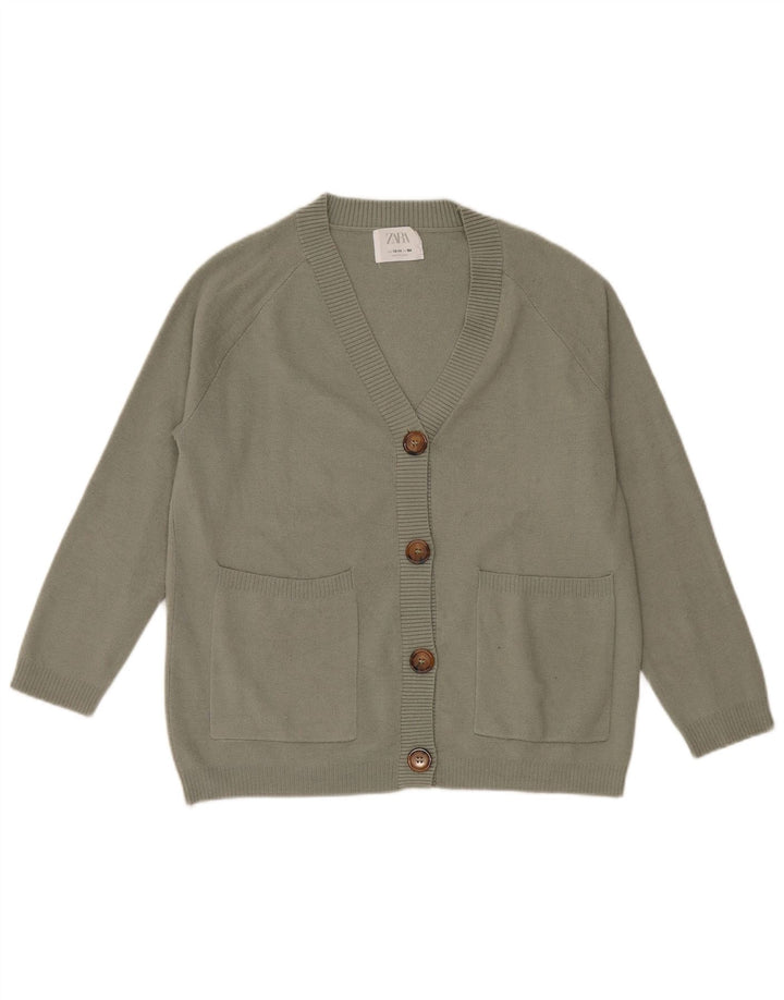 Zara Cardigan Fille 13-14 ans Vert Polyester