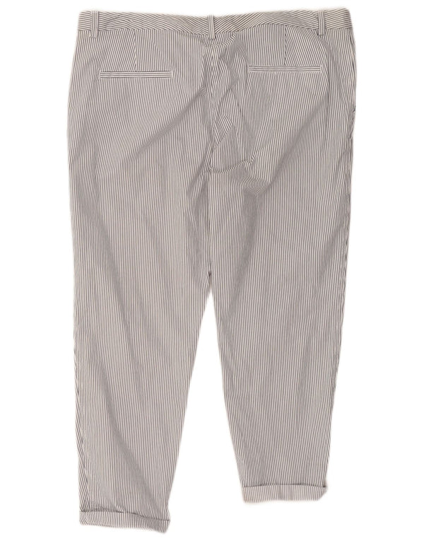 Marks & Spencer Pantalon court pour femme UK 20 2XL W41 L26 Blanc rayé