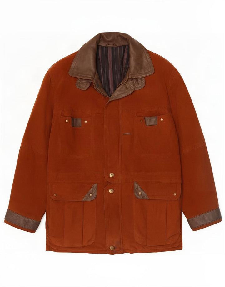 Maddox Veste utilitaire en daim pour homme IT 52 XL Marron Colourblock