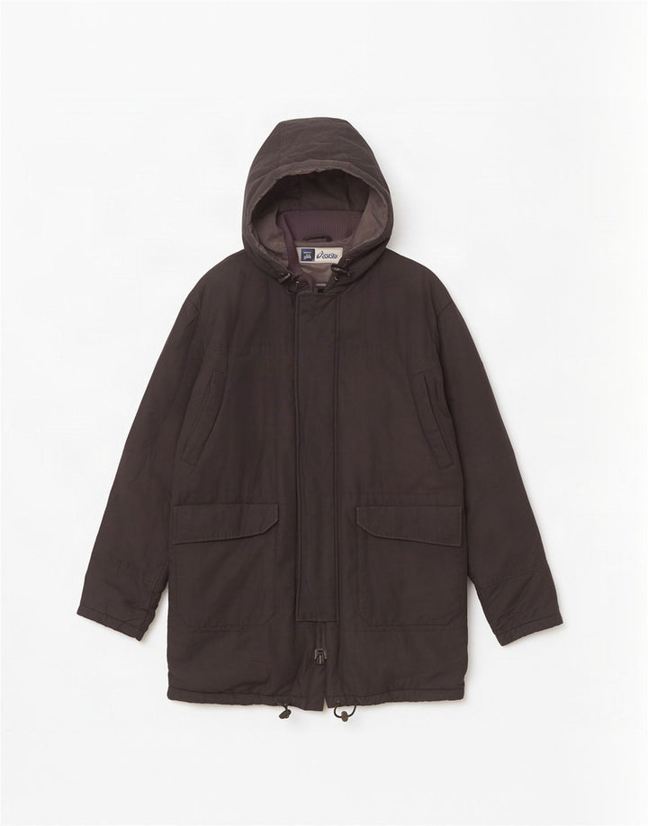 Asics Parka à capuche pour homme UK 40 Large Noir
