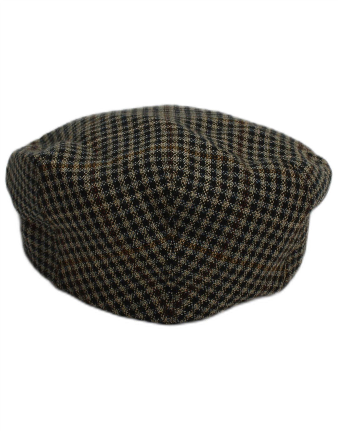 Barbisio Casquette Plate Homme Marron Moyen Pied-de-Poule Classique