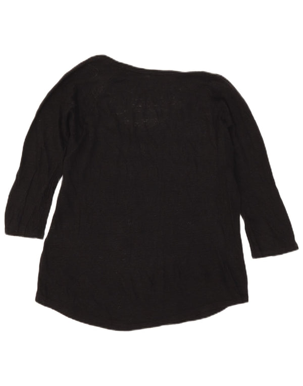 Zara Haut à manches 3/4 pour femme UK 12 Medium Noir