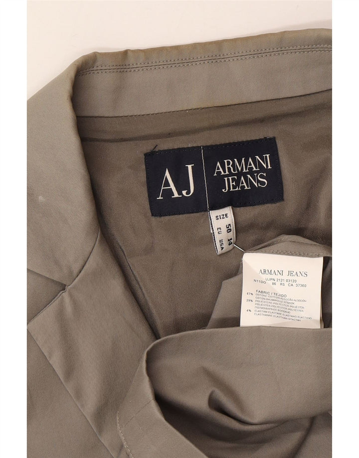 Armani Jeans Veste Blazer 2 Boutons Femme US 14 XL Coton Gris