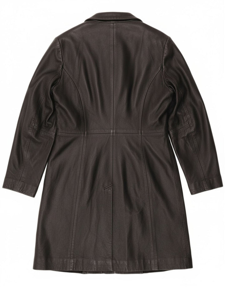 Manteau en cuir femme vintage UK 12 Cuir noir moyen