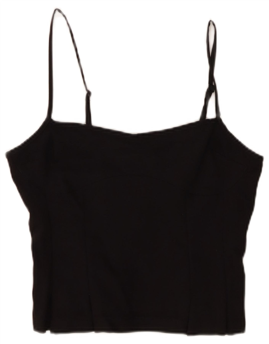 Peachy Den Femmes Crop Cami Top UK 12 Moyen Noir Coton