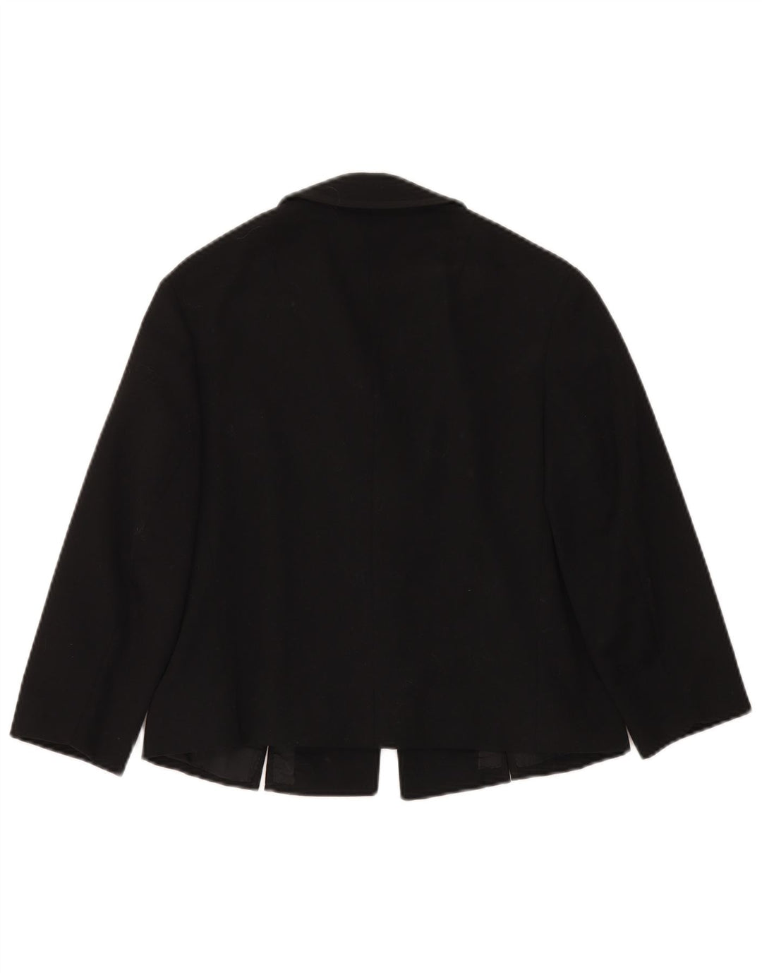 Reine Wolle Veste blazer à manches 3/4 pour femme 3 boutons UK 12 Noir moyen