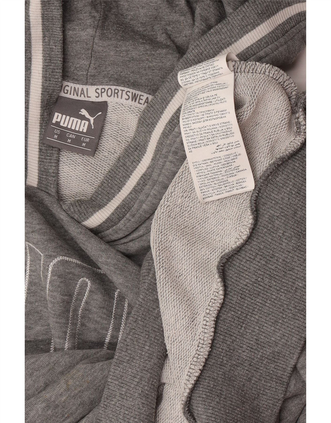 Puma Pull à Capuche Graphique Homme Gris Moyen Coton