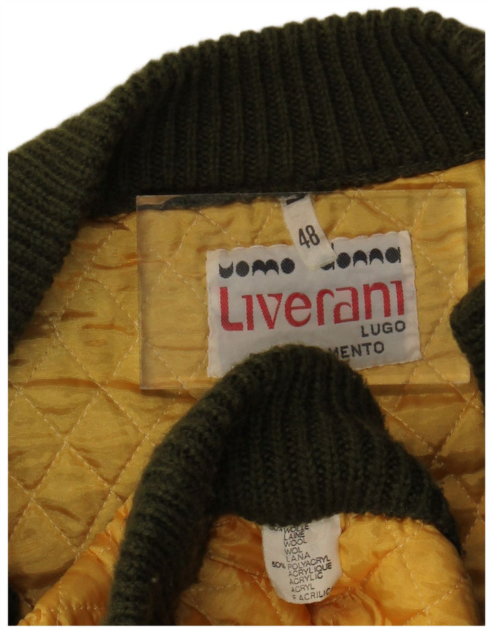 Liverani Cardigan sans manches pour homme IT 48 Laine kaki moyen