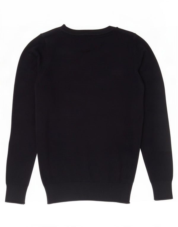 Zara Pull col bateau pour femme UK 12 Bleu marine moyen Coton