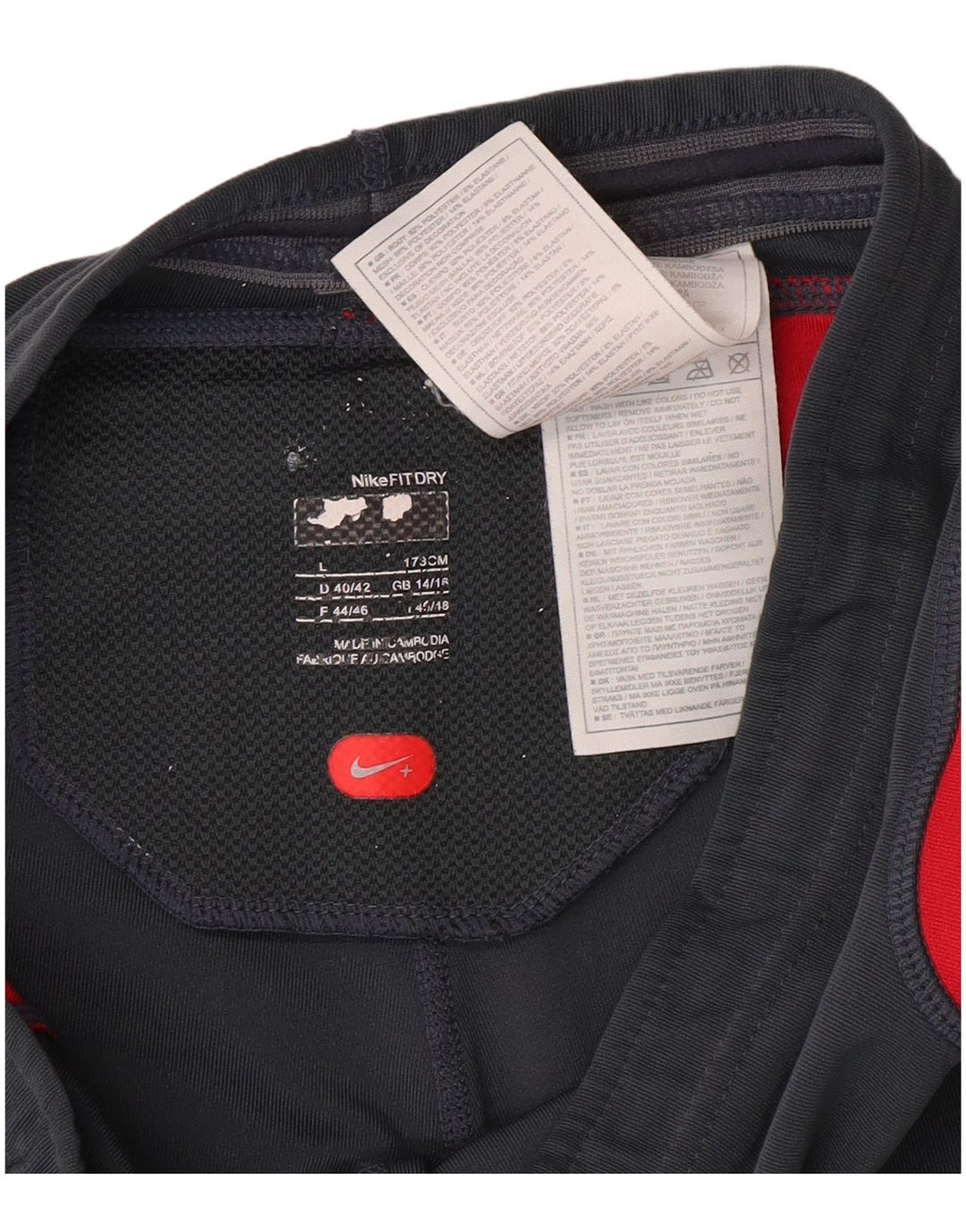 NIKE Bermuda de sport pour femme UK 14/16 Large Gris Colorblock