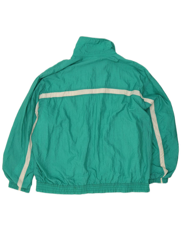 vintage Mens Loose Fit Survêtement Top Veste Grand Vert