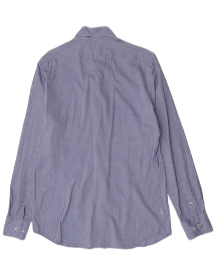 Massimo Dutti Chemise Homme EU 40 15 1/2 Coton Bleu Moyen