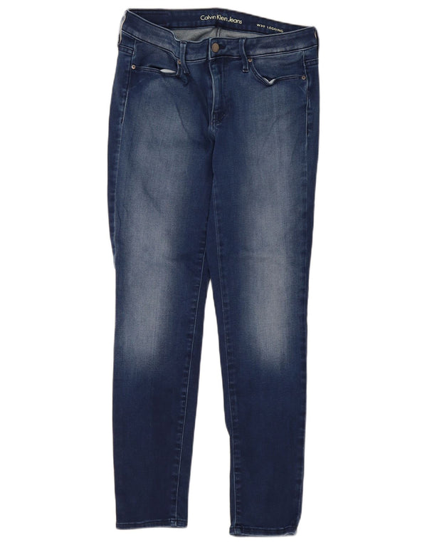 Calvin Klein Femme Legging Skinny Jeans W30 L30 Bleu Coton