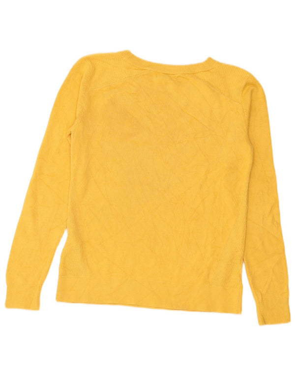 Nautica Pull surdimensionné à col bateau pour femme UK 6 XS en coton jaune
