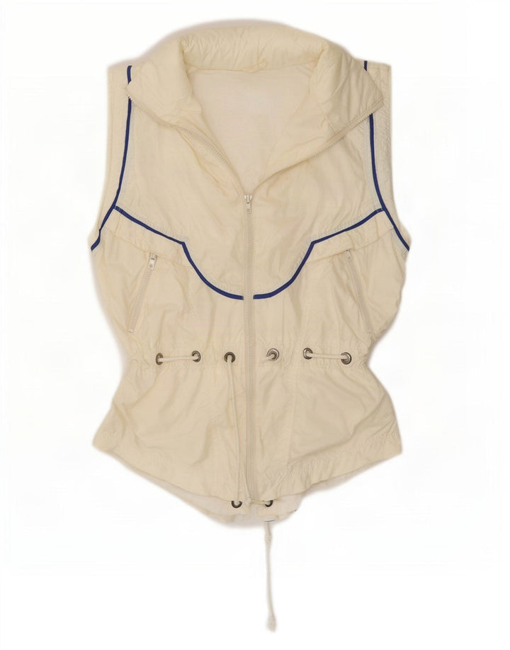 Sportalm Gilet Graphique Femme EU 36 Petit Blanc Cassé Colourblock Polyamide