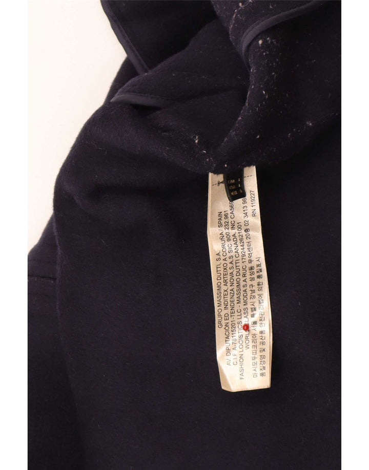 Massimo Dutti Veste Bomber Femme UK 16 Grande Laine Bleu Marine