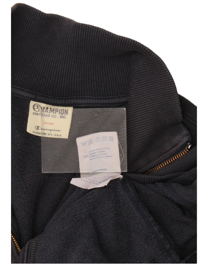 Champion Sweat-shirt à col zippé pour homme en coton bleu marine Taille L