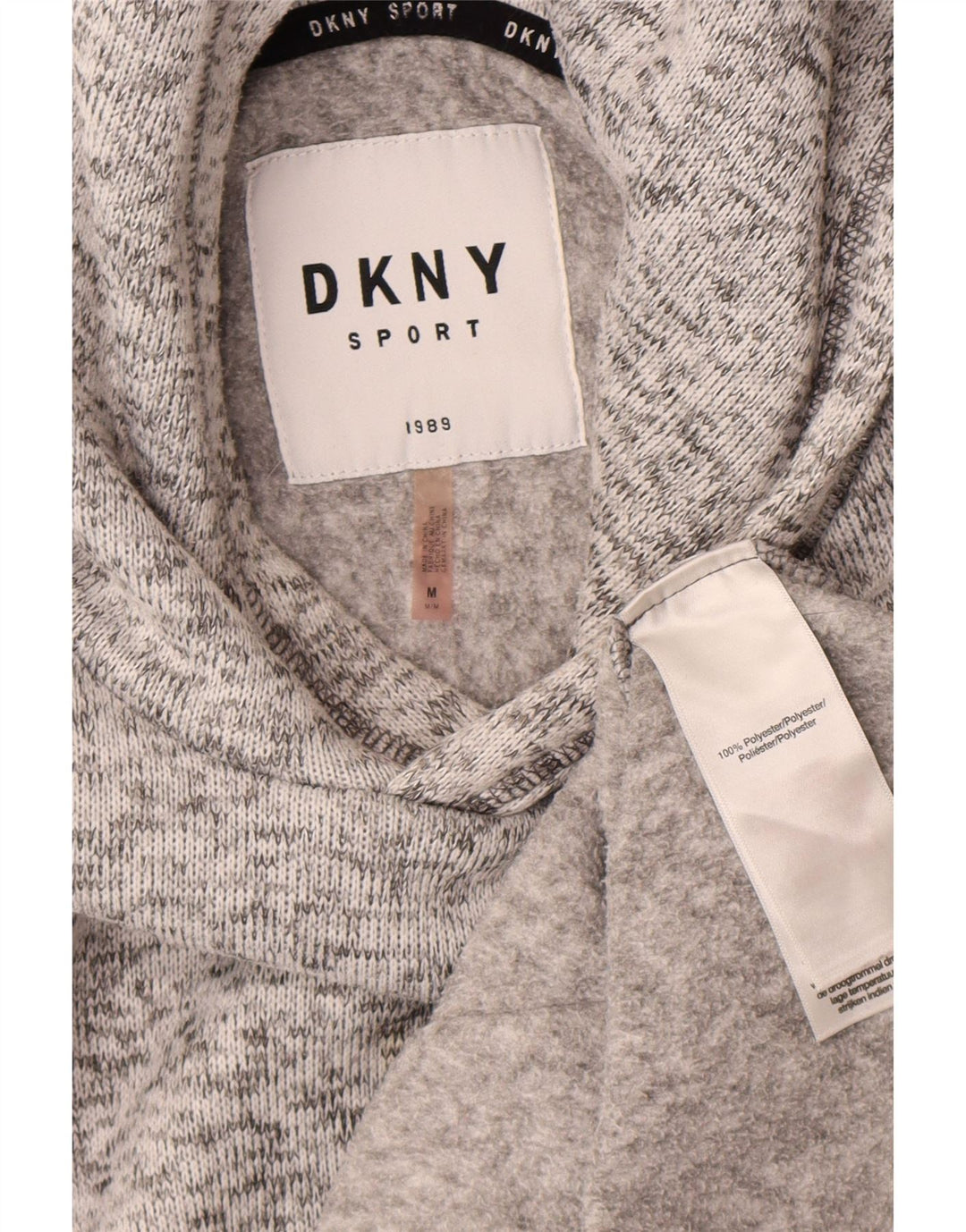 Dkny Pull à capuche pour homme en polyester moucheté gris moyen