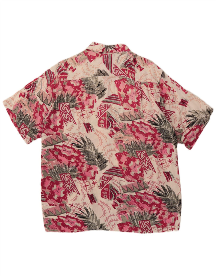 Day-X Chemise à manches courtes pour homme Taille 41/42 Large Rose Patchwork Viscose