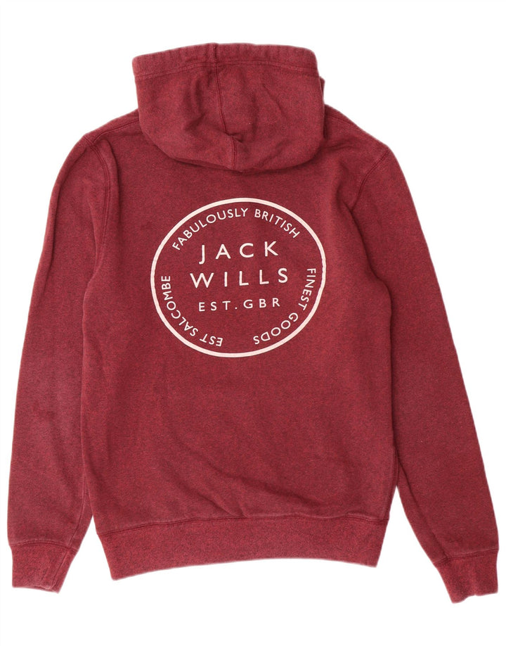 JACK WILLS Pull à capuche graphique pour homme Petit coton moucheté bordeaux