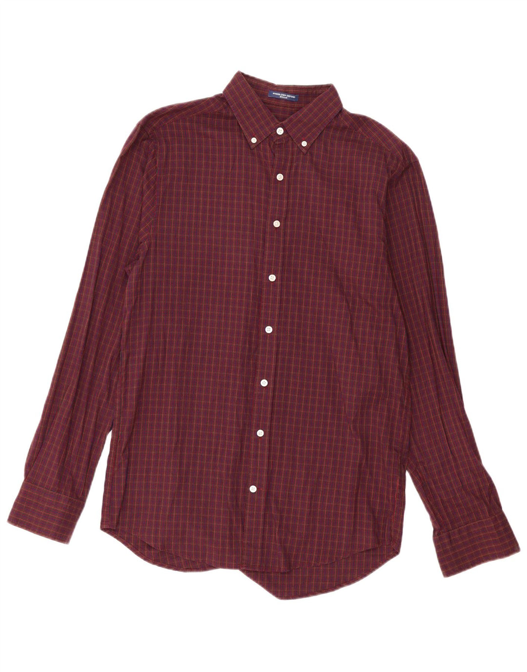 Gant Chemise coupe régulière pour homme Taille 39/40 15 3/4 Coton à carreaux bordeaux moyen