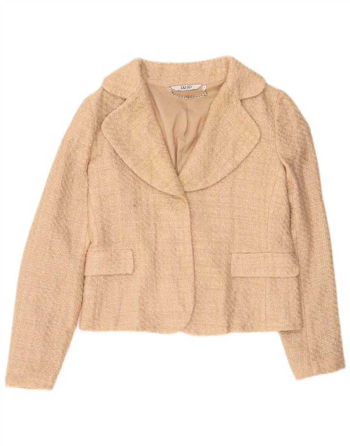 Liu Jo Veste Blazer Courte Femme IT 44 Acrylique Beige Moyen
