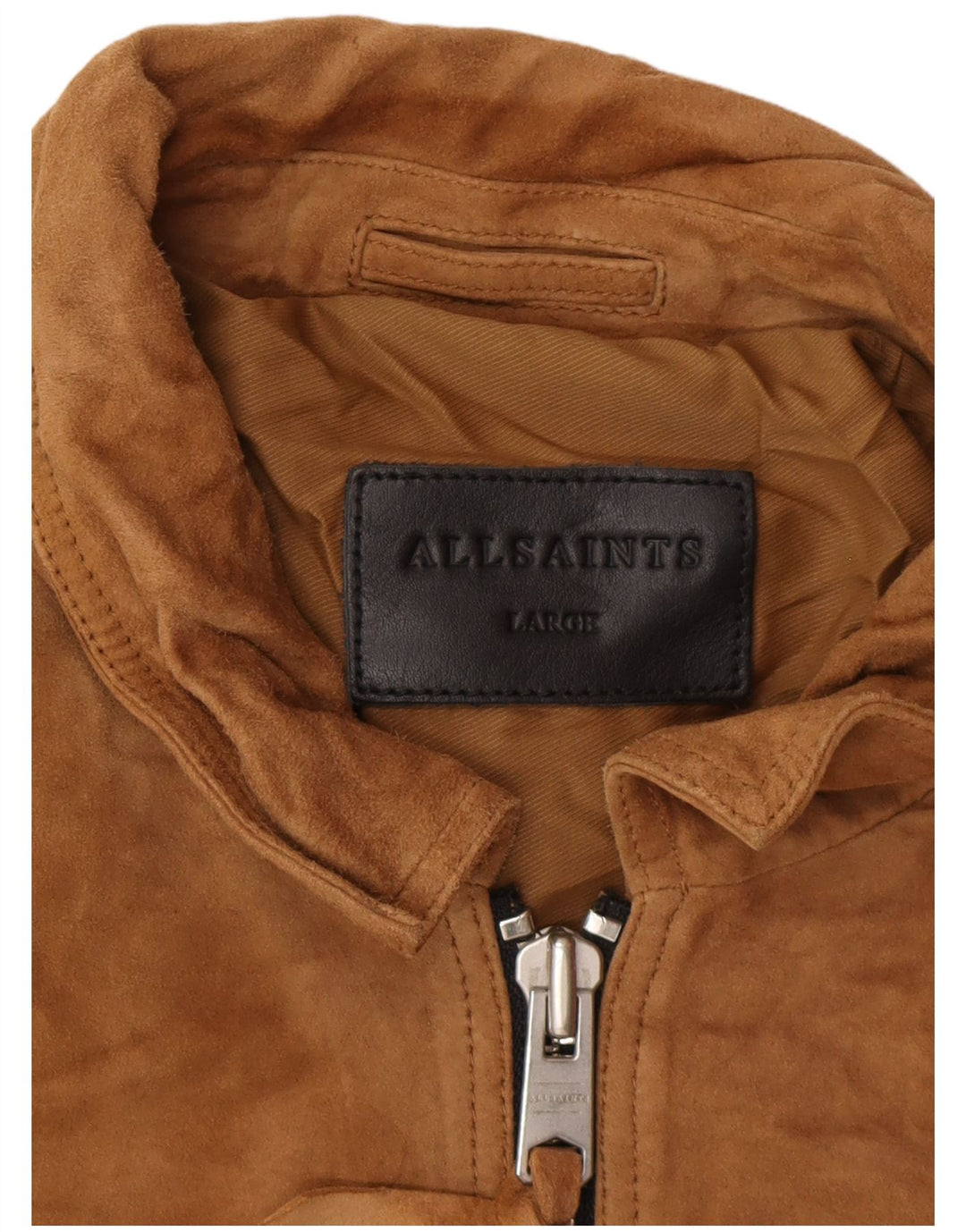 ALL SAINTS Veste en daim pour homme UK 40 Grand cuir marron