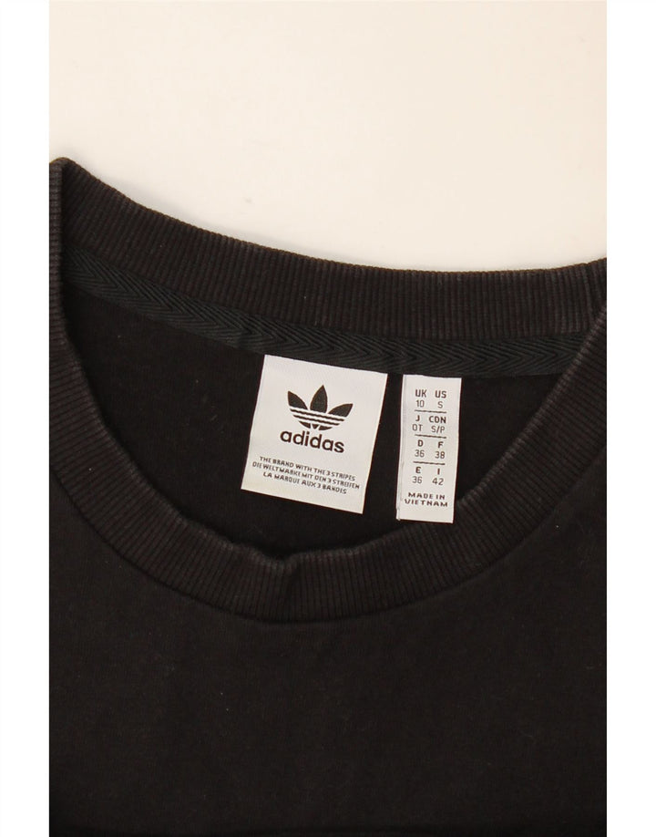 Adidas T-shirt surdimensionné pour femme UK 10 Petit Noir