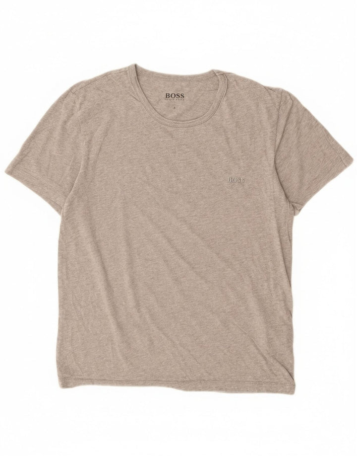 Hugo Boss Homme T-Shirt Top Petit Gris Coton