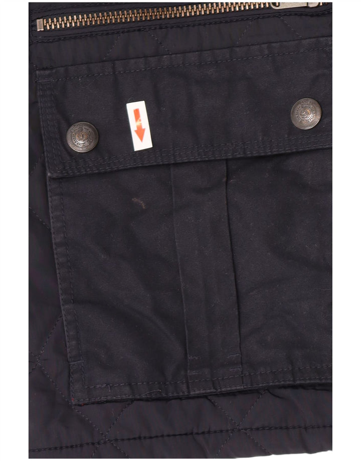 Ted Baker Veste matelassée pour homme Taille 4 Large Bleu marine Polyester