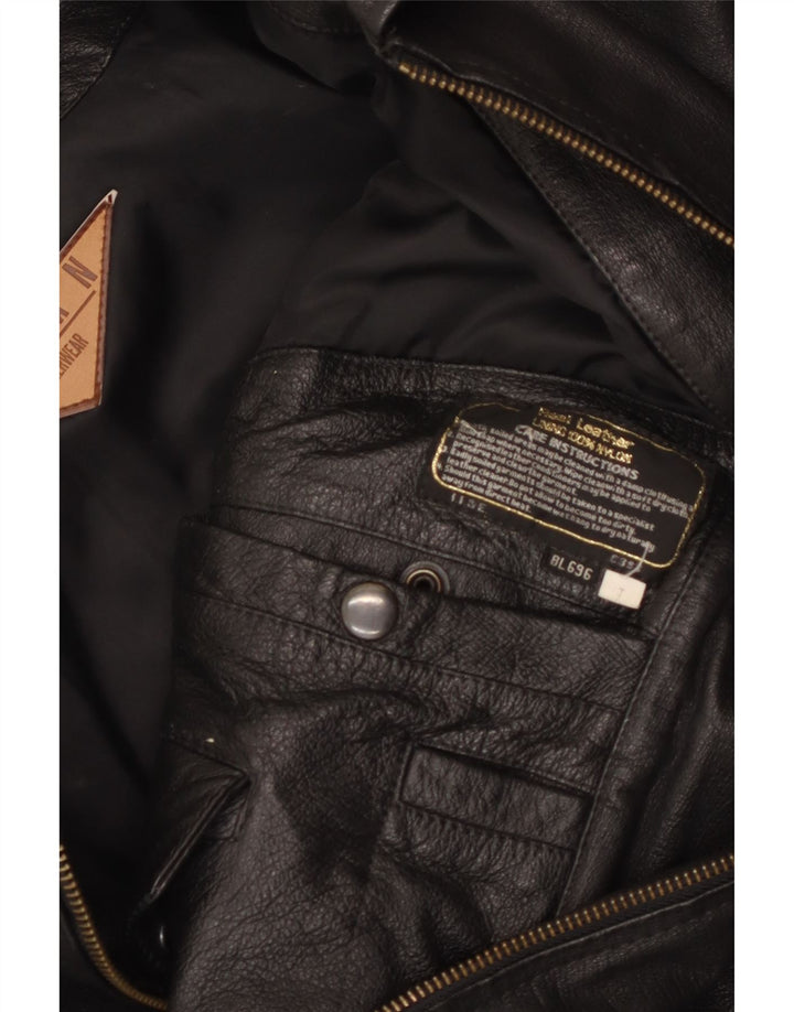 MILAN Veste en cuir pour homme UK 40 Grand cuir noir