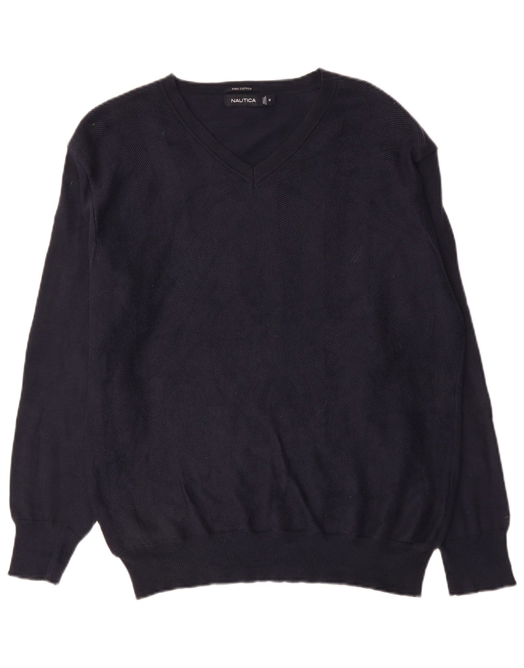 Nautica Pull col V Homme Bleu Marine Moyen Coton