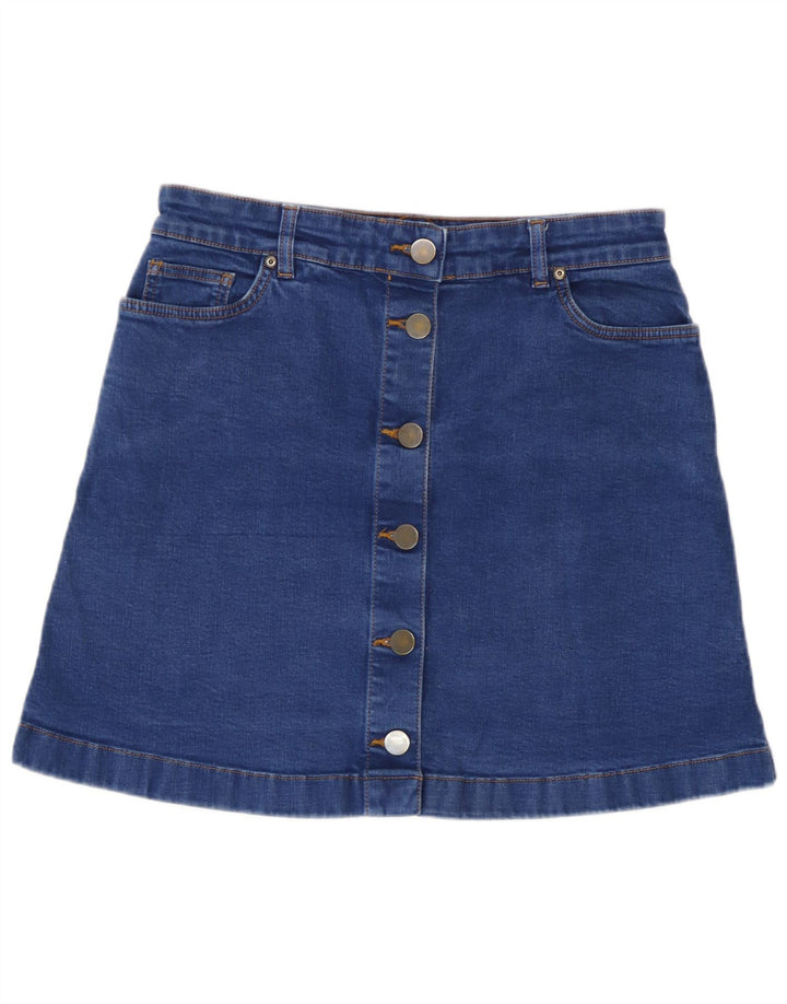 Oasis Jupe en jean pour femme UK 12 Medium W30 Bleu Coton