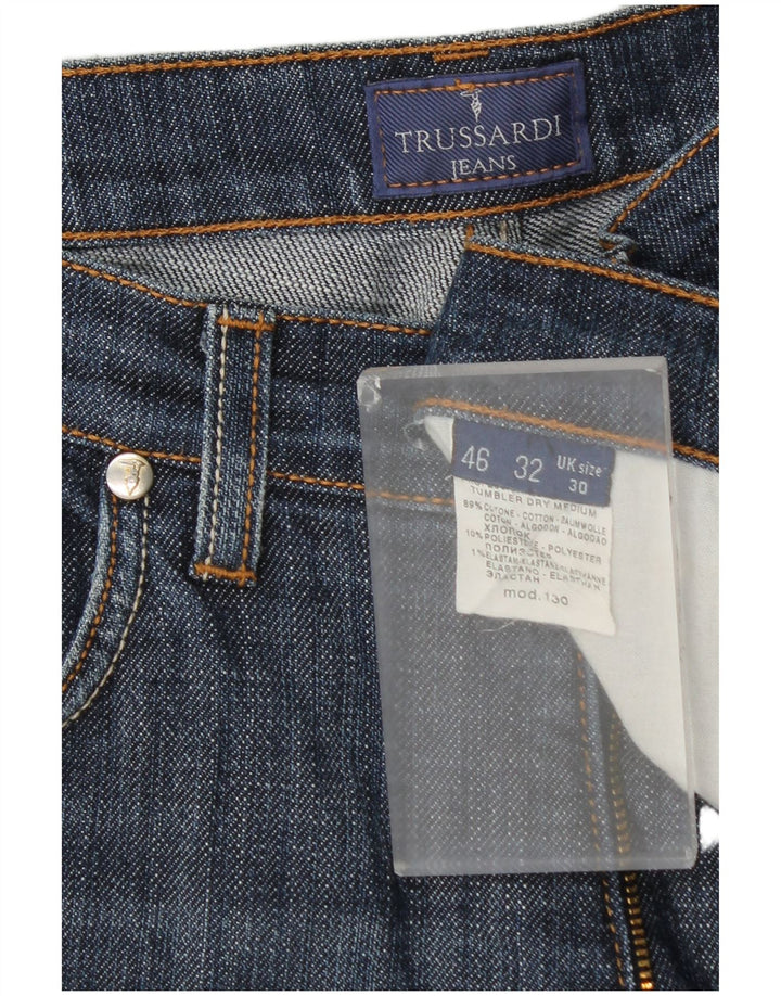 TRUSSARDI Jean Droit Femme W30 L31 Bleu Coton