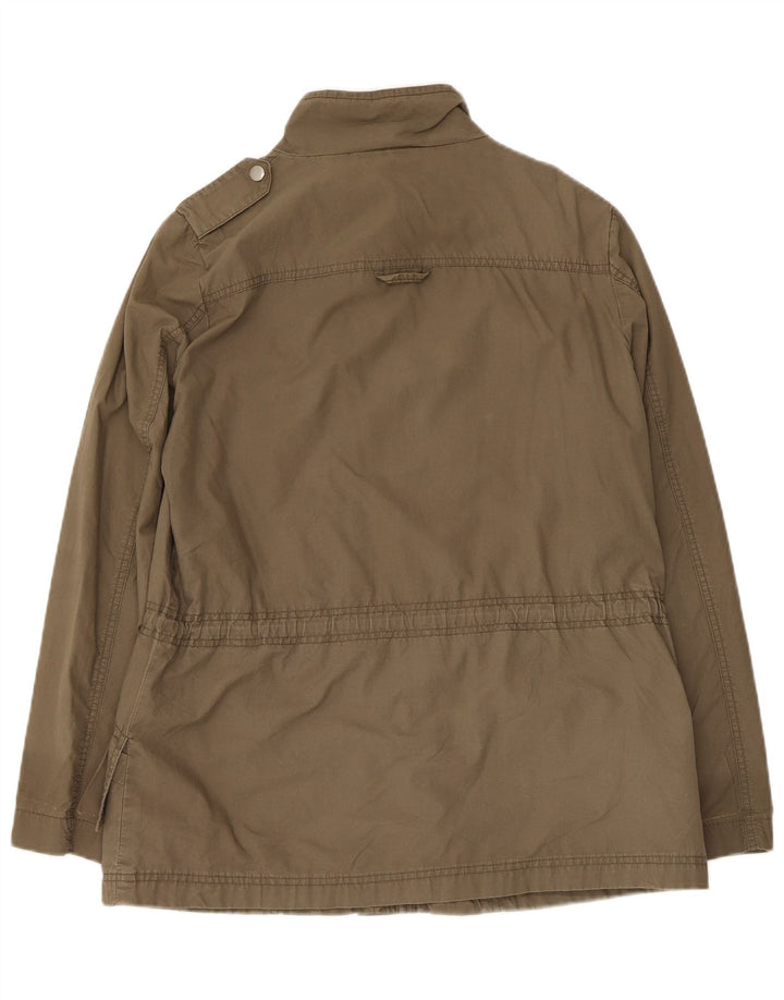 Zara Veste Militaire Femme UK 14 Coton Kaki Moyen