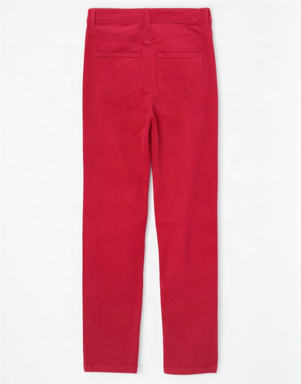 Marks & Spencer Pantalon slim en velours côtelé pour femme UK 10 Small W28 L28 Rouge