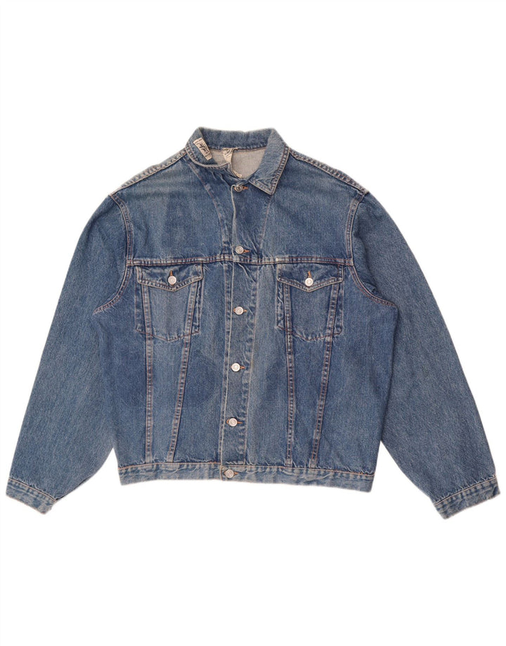 veste en denim homme vintage UK 38 coton bleu moyen