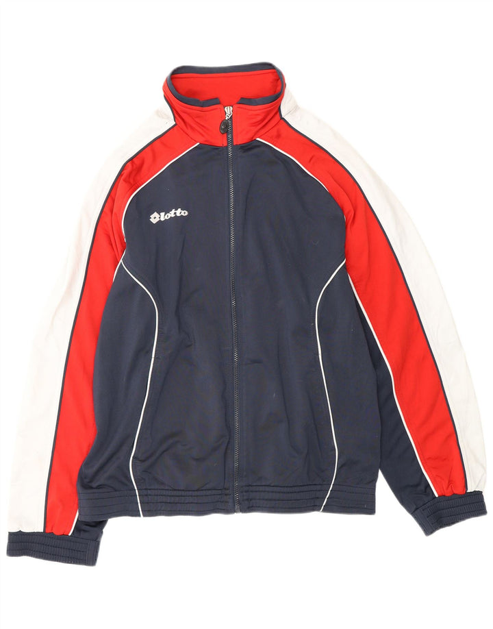 LOTTO Veste de Survêtement pour Homme Large Bleu Marine Colorblock Polyester