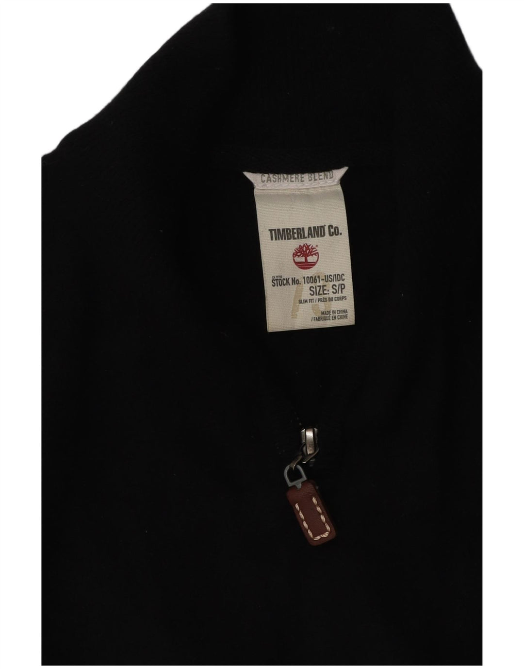 TIMBERLAND Pull Col Zippé Homme Petit Noir Cachemire