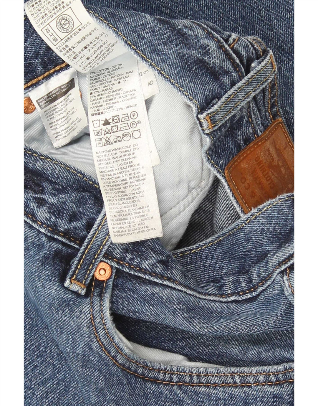 Levi's Jean Droit Homme W32 L32 Bleu Coton