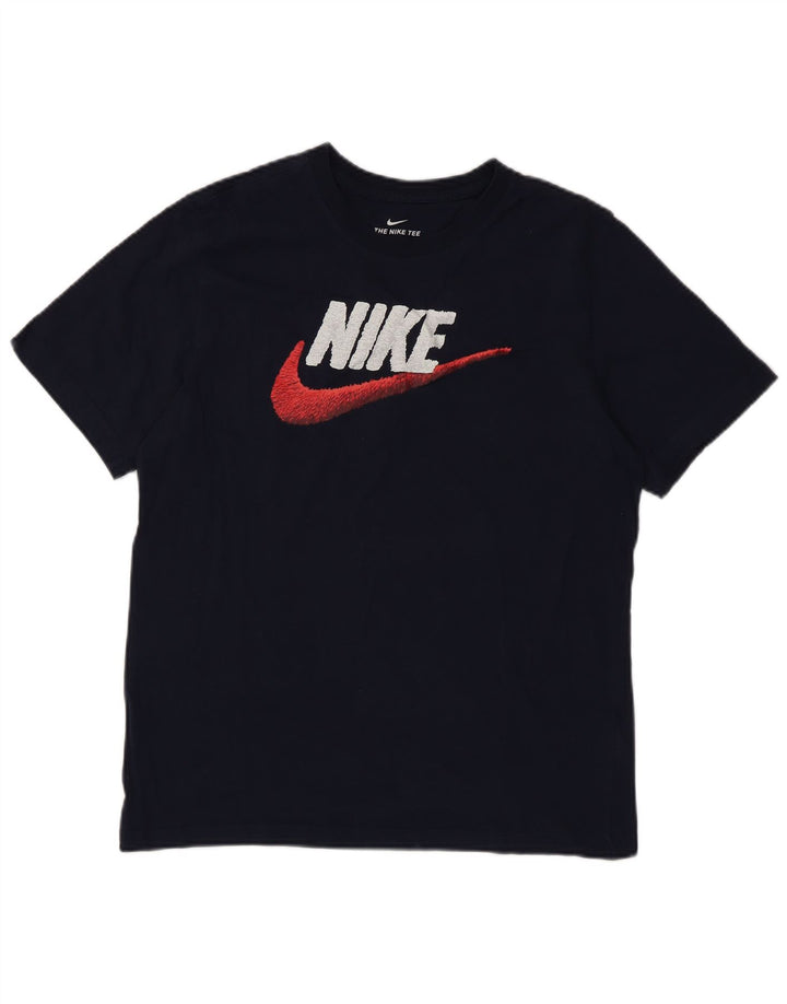 Nike T-shirt graphique pour homme en coton bleu marine Taille L